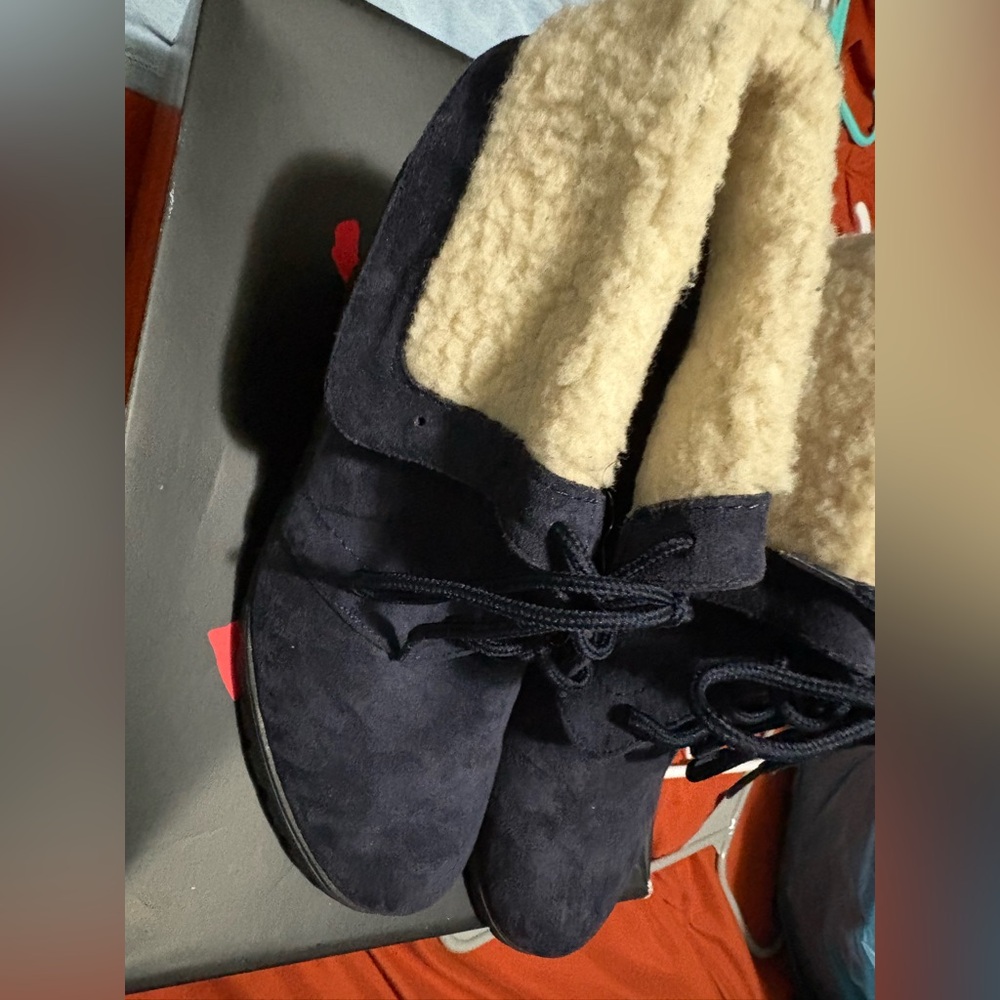 Nautica blue suede wedged boots